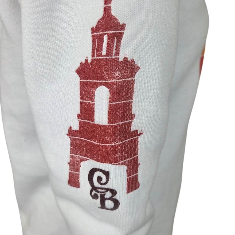 Casa Bonita Pullover Sweatshirt Womens XS White Yellow Red Crew Neck - Picture 3 of 11